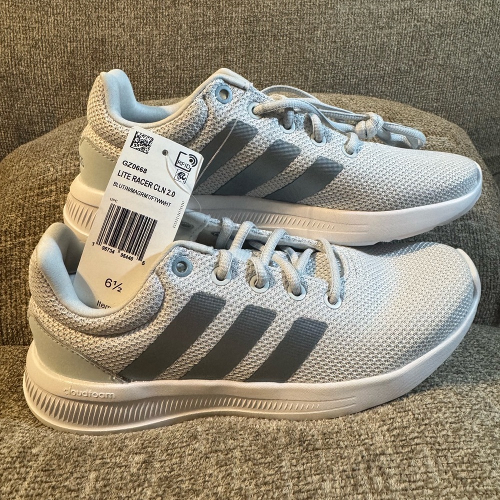 Adidas Lite Racer CLN 2.0 Women’s Light Blue Sneakers Size 6.5